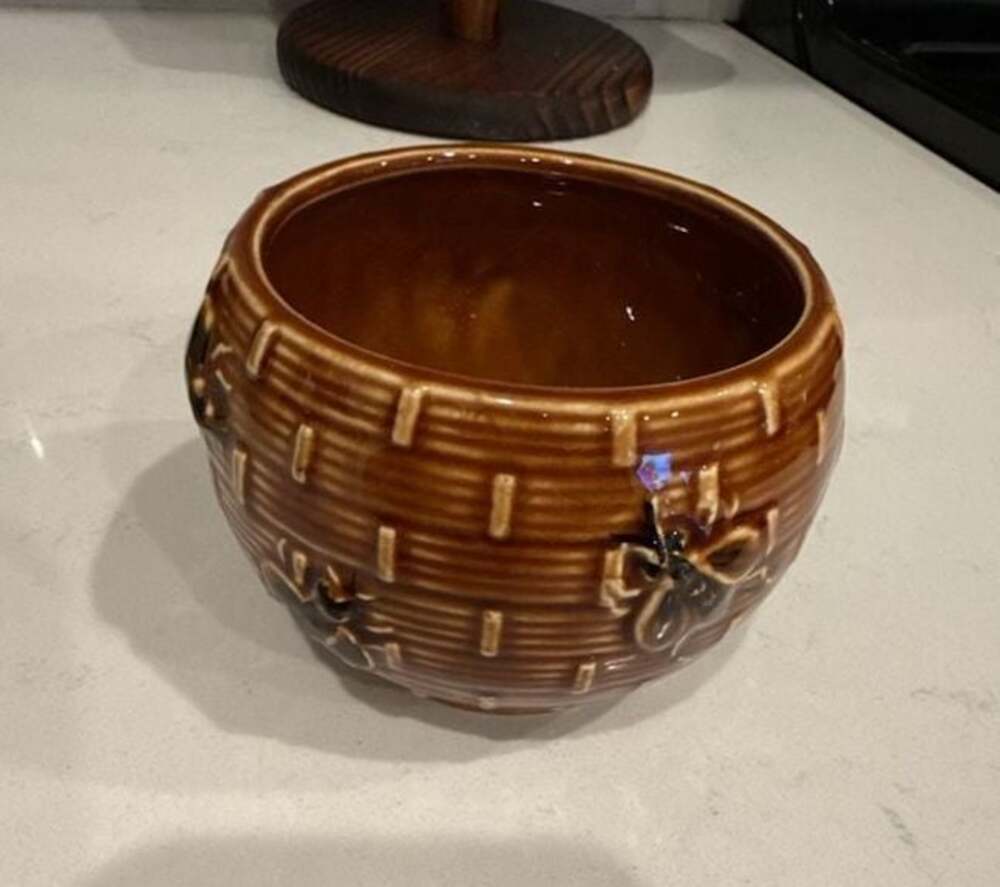 Vintage Beehive Honey Pot